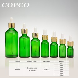Glass essence oil bottles - Green